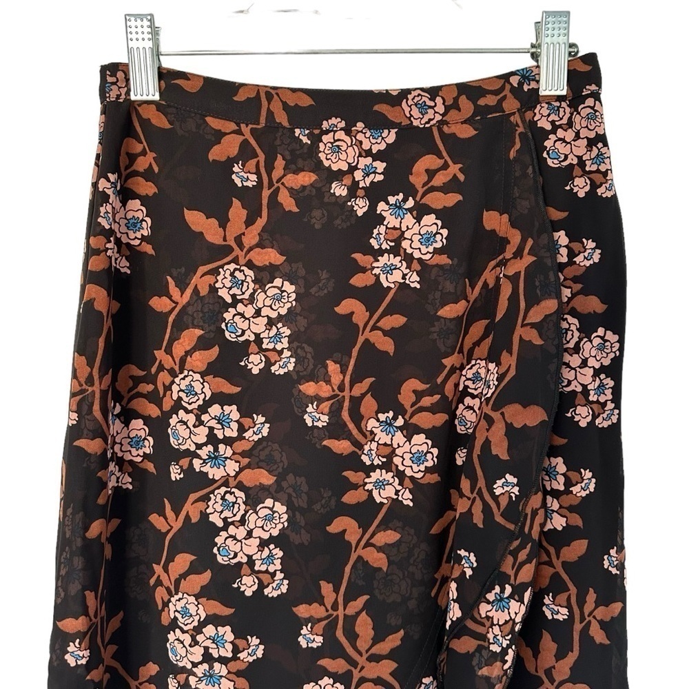 SCOTCH & SODA WOMENS FLORAL ASYMMETRICAL FLOWY FISHTAIL MAXI SKIRT XS  NWOT - Picture 3 of 10